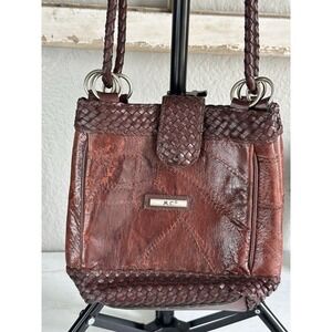 Vtg. Leather Crossbody Purse M.C. Marc Chantal Brown Shoulder Handbag